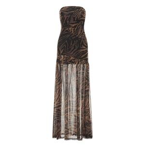 Animal print strapless maxi dress
